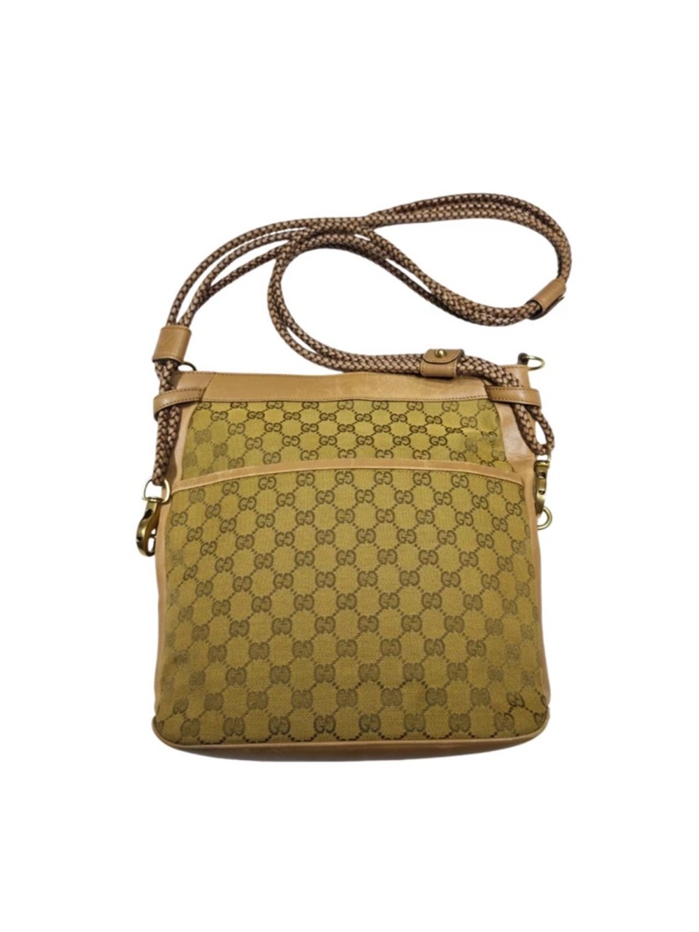 Vintage Gucci GG Canvas Braided Shoulder Bag in Very Good Condition